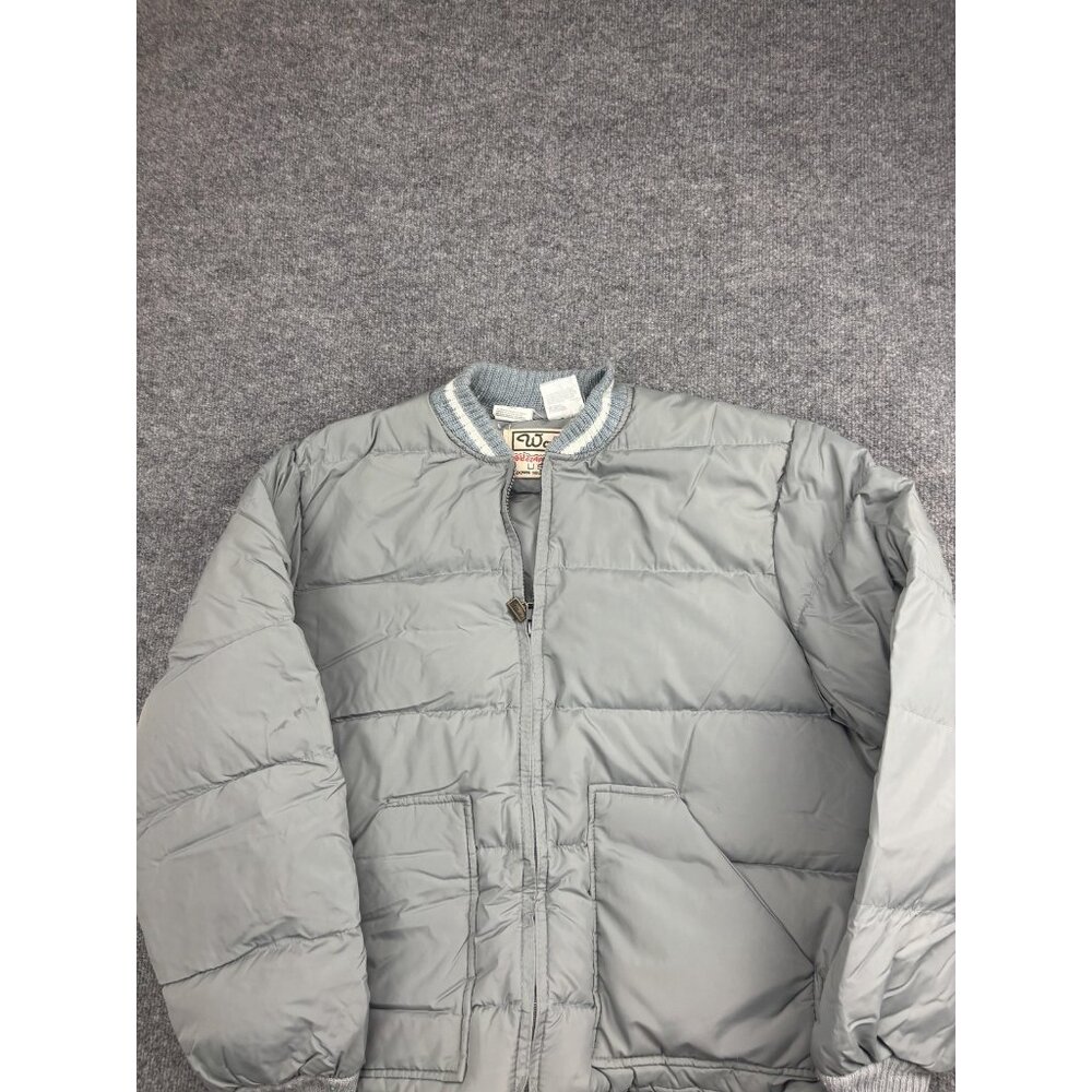 Vintage Walls Blizzard-Pruf Jacket Mens 48 Gray Down Puffer Bomber‎ Full Zip USA